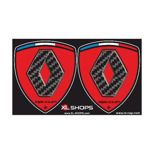 2 RENAULT SPORT sticker decal red and carbon RENAULT