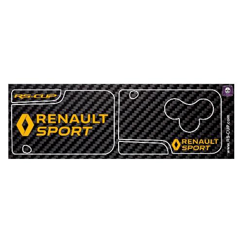 Sticker carte 3 boutons RENAULT SPORT carbon look jaune Renault