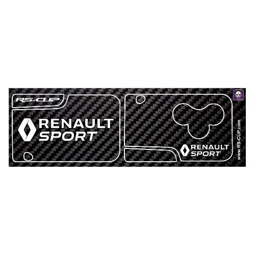 Sticker carte 3 boutons RENAULT SPORT carbon look blanc Renault