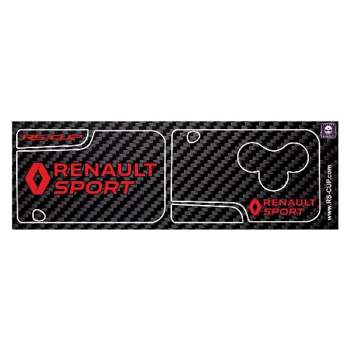 Sticker carte 3 boutons RENAULT SPORT carbon look rouge Renault