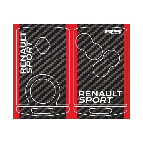 Logo RENAULT SPORT adesivo per Chiave 4 pulsanti rosso carbone RENAULT
