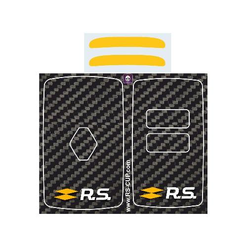 Sticker Clé RENAULT SPORT 2 boutons CARBONE RS logo RENAULT