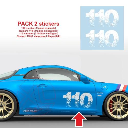 2 race number 110 sticker decal for A110 type 1 ALPINE
