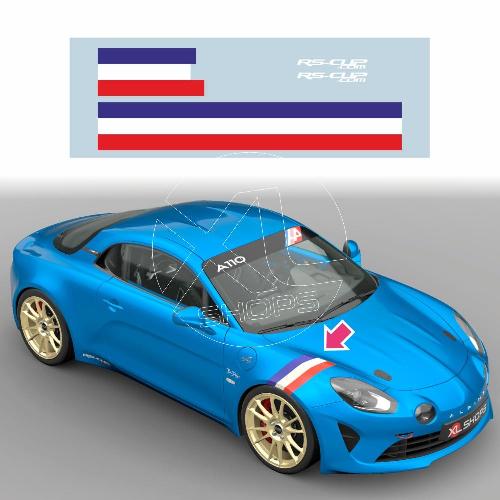 Sticker bande tricolore FRANCE pour Alpine A110 RS-CUP