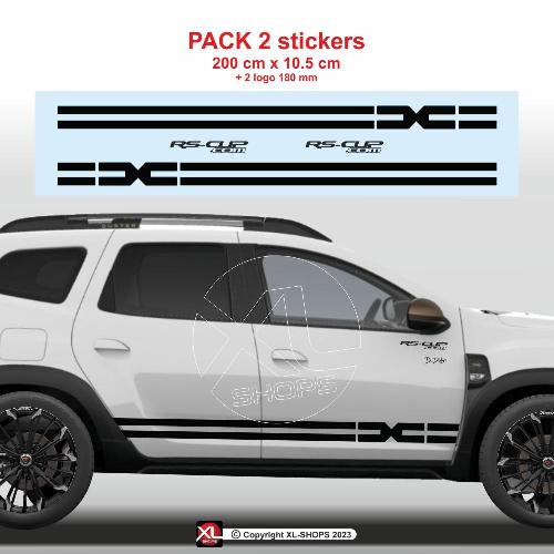 2 sticker bandes latérales RACING pour Dacia Duster RS-CUP
