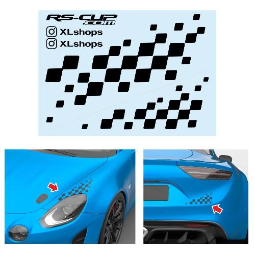 Chequered flag for A110 sticker decal for bonnet and rear trunk ALPINE