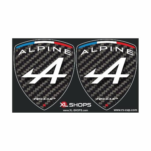 2 sticker logo ALPINE look carbone  ALPINE