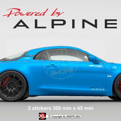 1 set of 2 sticker decal Powered by ALPINE ALPINE