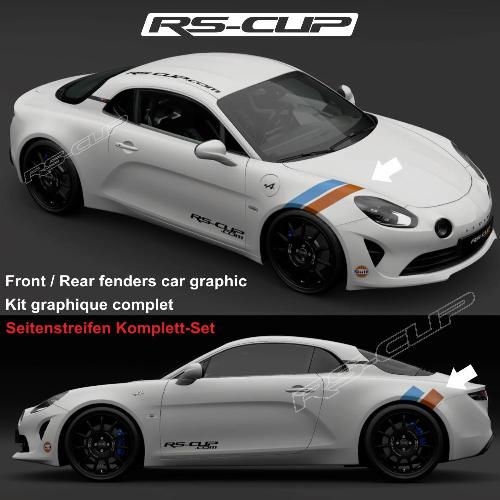Gulf style stripe decals kit for ALPINE A110 RS-CUP