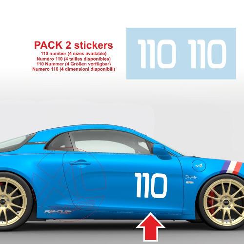2 race number 110 sticker decal for A110 type 2 ALPINE