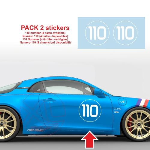 2 race number 110 sticker decal for A110 type 3 ALPINE