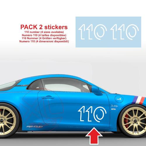 2 sticker Numéro 110 pour A110 type Pikes Peak ALPINE