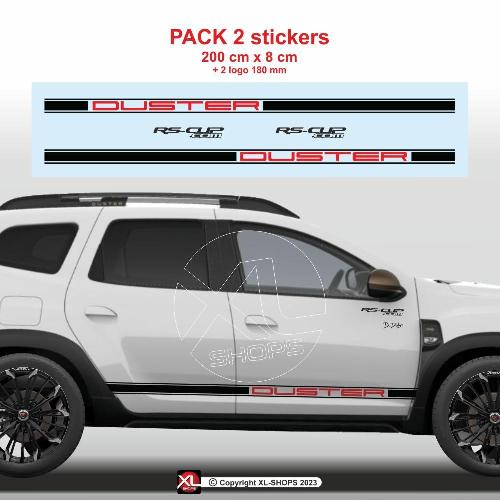 2 sticker DUSTER RACING bicolore pour Dacia Duster RS-CUP